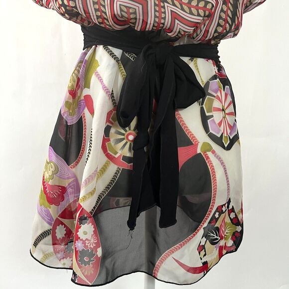 Y2K‎ Babydoll Top Charlotte Russe Medium Sheer Floral Paisley Boho Asian Twee - Picture 5 of 11